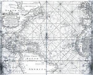 Mapa del Atlántico Norte por Mount y Page de British School