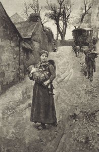 Viuda pobre del campo (grabado) de British School