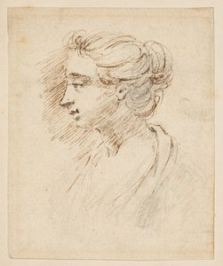 Retrato cabeza de mujer de British School