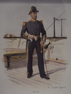 Capitán de la Royal Navy, finales del siglo XIX (litografía en color)