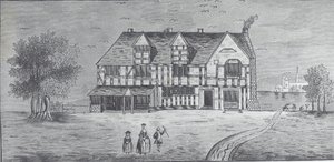 Stratford-on-Avon: Casa de Shakespeare (grabado)