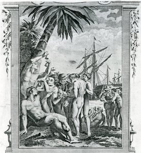 La primera entrevista de Cristóbal Colón con los nativos de América de British School