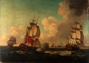 La captura del "Alcide" y el "Lys", 8 de junio de 1755 de British School