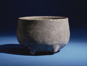 Cuenco, con decoración incisa que representa ciervos, de Los Millares, España, Edad del Cobre, c.2000 a.C.