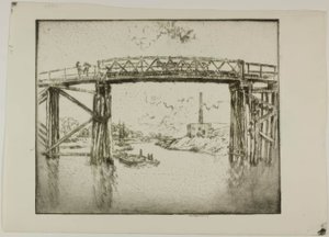 Chicago - Barcazas en el brazo norte de Bror Julius Olsson Nordfeldt