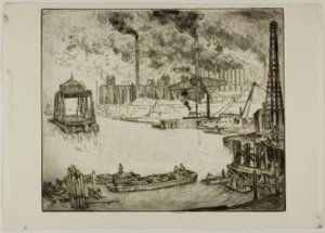 Chicago - Constructores de puentes de Bror Julius Olsson Nordfeldt