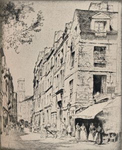 Cour des Halles, Rue St Jacques, 1915 de Bror Julius Olsson Nordfeldt