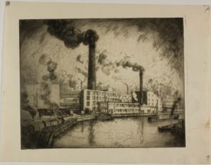 Sin título (South Deering - Margen izquierda) de Bror Julius Olsson Nordfeldt