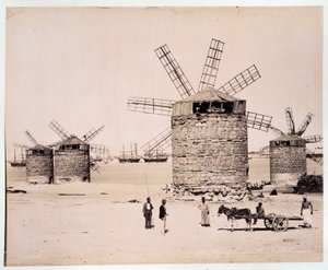 Molinos en Alejandría - fotografía de los hermanos Zangali, finales del siglo XIX de Brothers Zangaki