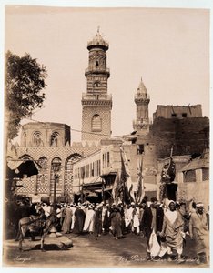 Fiesta en las calles de El Cairo - fotografía de los hermanos Zangali, finales del siglo XIX de Brothers Zangaki
