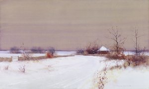 Escena de nieve en el campo, c.1890 de Bruce Crane