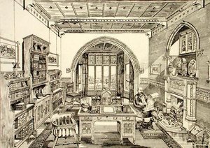 Vista Interior de una Biblioteca de Bruce James Talbert