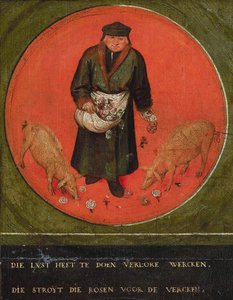 El que desperdicia su esfuerzo arroja rosas a los cerdos, 1558