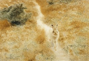 Una liebre de invierno en un paisaje de Bruno Andreas Liljefors