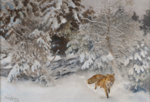 Zorro en paisaje invernal, 1938