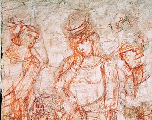 Sinopia de un grupo de cazadores, Trionfo della Morte, fresco ... (fresco)