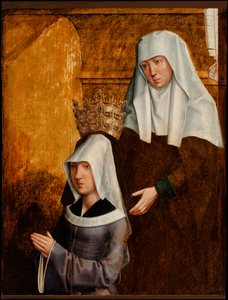 Guillemette de Vergy y su patrona, posiblemente Isabel de Hungría de Burgundian