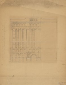 Edificio Mills, San Francisco, California, boceto de diseño de Burnham and Root
