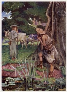 "Hacia la ciudad de Walsingham / El camino es difícil de recorrer" de Byam (after) Shaw