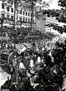 El último viaje del rey Eduardo VII por Londres: el cortejo fúnebre en Piccadilly, 1910-1911 de Byam Shaw
