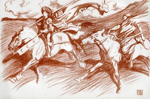 El caballero y sus compañeros, 1898 de Byam Shaw