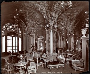 La sala de té en el Hotel Prince George, 1907 de Byron Company