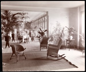 El comedor en la azotea del Hotel Vendome, 1903 de Byron Company