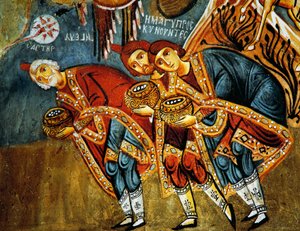 Adoración de los Magos (siglo XII), Karanlik Kilise (Iglesia Oscura) (siglos XII-XIII), Goreme (Lista del Patrimonio Mundial de la Unesco) de Byzantine