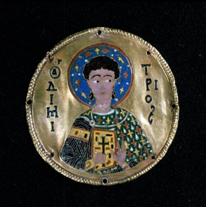 Busto de San Demetrio, esmalte, Bizancio de Byzantine