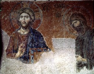 Cristo y San Juan Bautista en Hagia Sophia (mosaico)