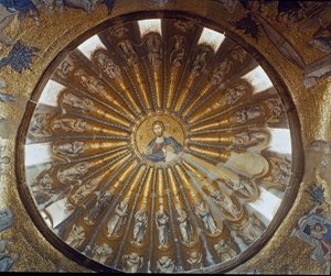 Cristo pantocrátor (o Cristo en gloria) y los Apóstoles (Mosaico) de Byzantine