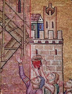 Construcción de la torre de Babel (mosaico)