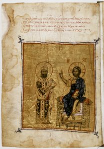 El emperador Alejo I y Jesucristo de Byzantine