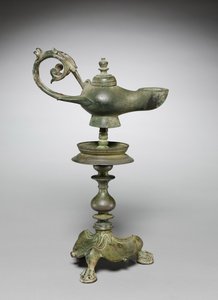 Lámpara y soporte, siglo V de Byzantine