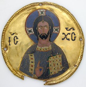 Medallón con Cristo de un marco de icono, c.1100 de Byzantine