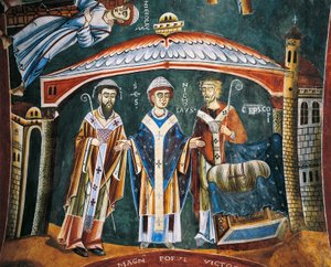 San Nicolás consagrado obispo de Myra (detalle)
