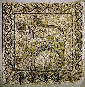 Pantera manchada, 1213 (mosaico) de Byzantine
