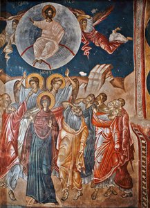 La Resurrección - Pintura de Damiane (siglo XIV activo) - Siglo XIV - Fresco - Monasterio de San Jorge, Ubisi ©FineArtImages/Leemage de Byzantine