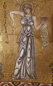 Justicia (detalle) de los Mosaicos Interiores en la Basílica de San Marcos, siglo XII de Byzantine Byzantine