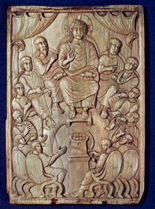 Cristo con los Doce Apóstoles de Byzantine School