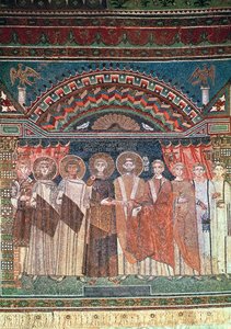 Constantino IV (654-85) otorgando privilegios al obispo Reparato para la iglesia de Rávena, 671-77
