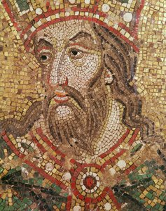 Cabeza de un rey (mosaico) (detalle)
