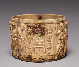 Pyx de marfil de Byzantine School