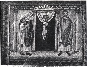 Parábola del Fariseo y el Recaudador de Impuestos (mosaico) de Byzantine School