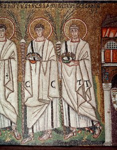 Procesión de mártires (Detalle de mosaicos, siglo VI)
