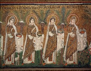 Procesión de vírgenes (Detalle de mosaicos, siglo VI)