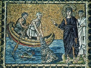 San Andrés y San Pedro respondiendo al llamado de Jesús, de la nave principal de Byzantine School