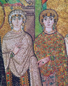 Dos damas asistentes de la Emperatriz Teodora de Byzantine School