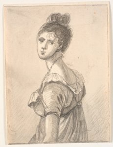 Retrato de mujer en medio cuerpo de C.A. Lorentzen