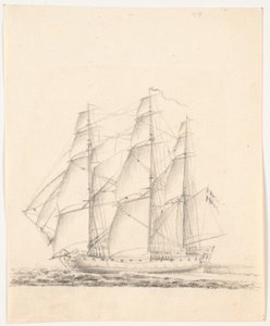 Barco de guerra a toda vela de C.A. Lorentzen